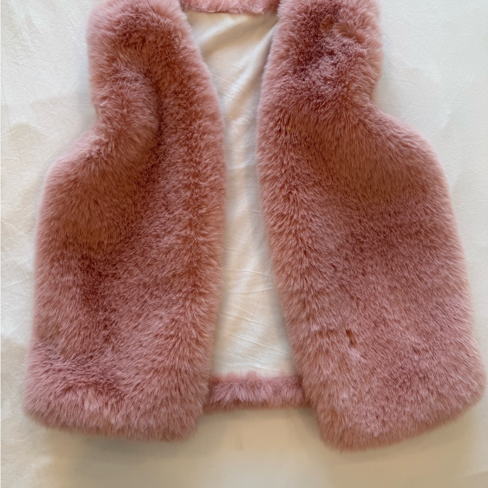 Pink Faux Fur Kids Vest | sz XL